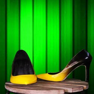 Yellow & Black Ombre Pumps-Shoe Dazzle-Petite